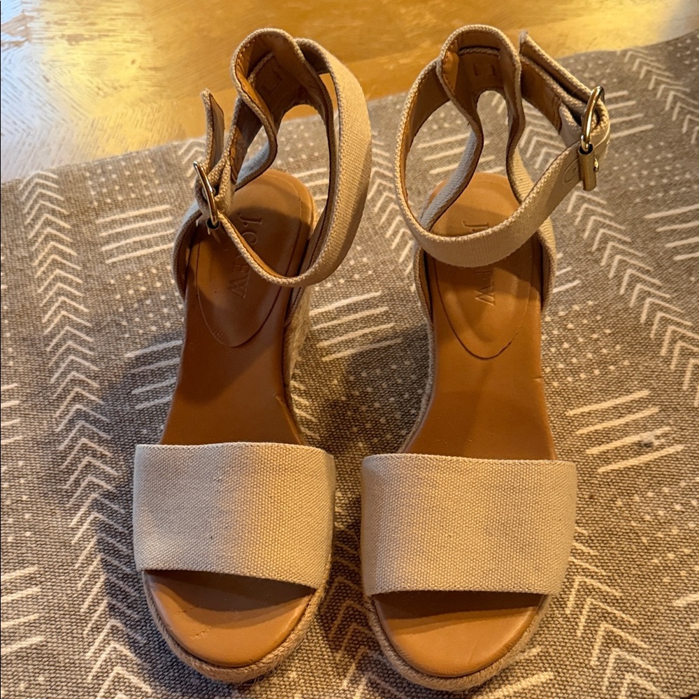 J. Crew Tan Women's Wedges Size 5 1/2